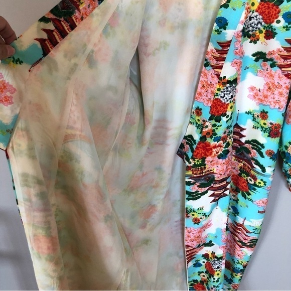 VINTAGE made in Japan kimono robe duster colorful - Picture 8 of 14